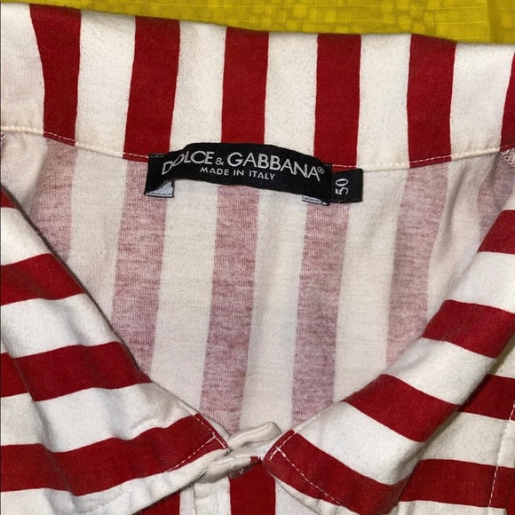 Ultra SexyDolce and Gabbana striped Polo White Black Red size 50(Medium) - Picture 2 of 5